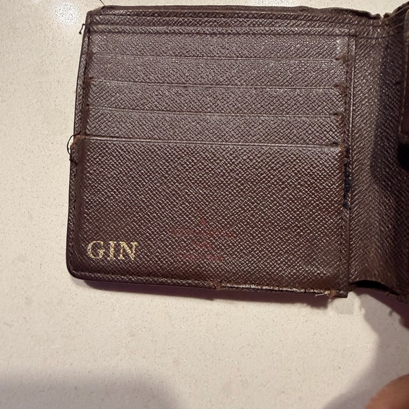 Louis Vuitton Damier Ebene Marco Bifold Wallet Initials Fair Condition - Picture 8 of 13